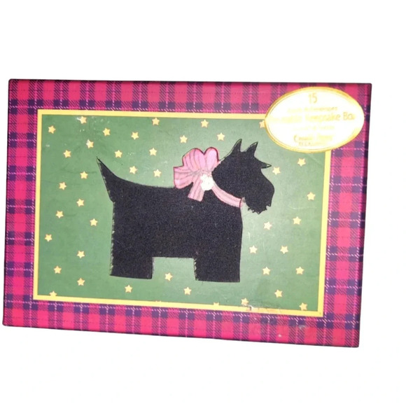NIB Creative Papers Christmas Scottie Plaid Applique Christmas Cards - Picture 2 of 4